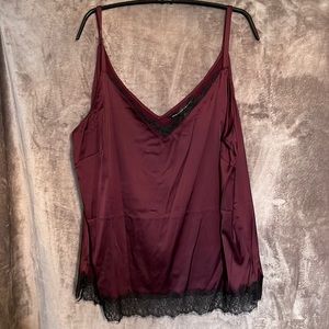 NWT WHBM Size XL Cera Lace Trim Cami Color: Cabernet